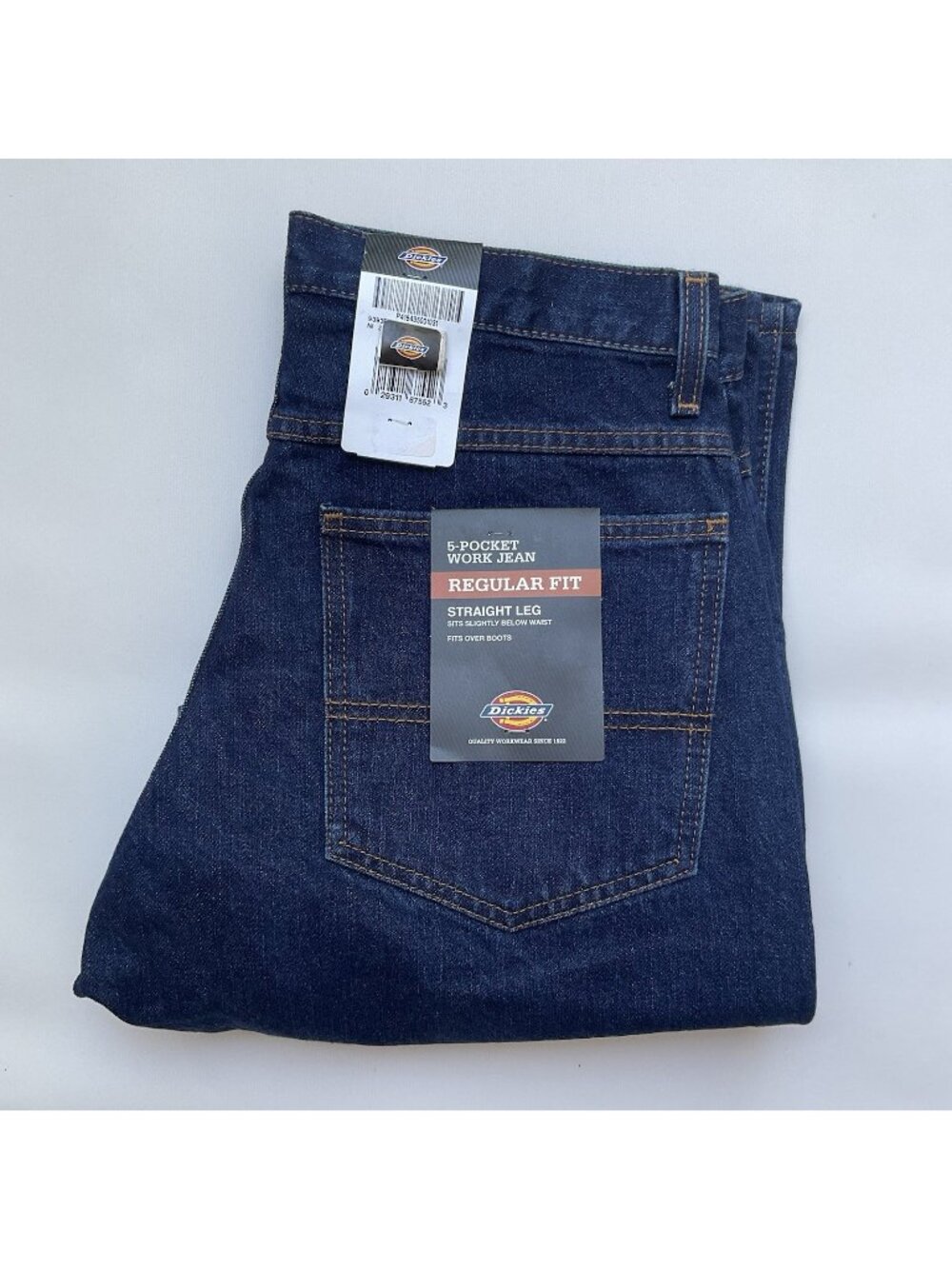 Dickies Men’s Work Jeans Regular Fit Straight Leg Dark Blue Size 30X30